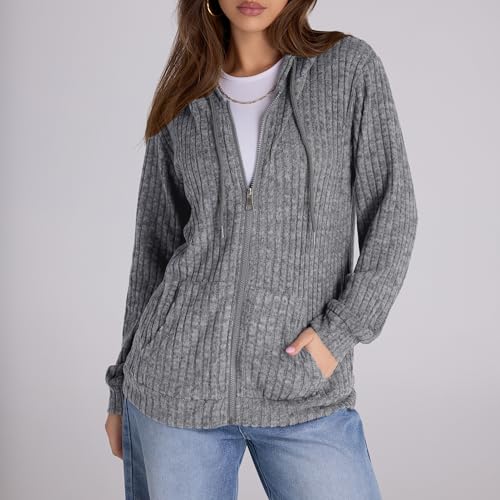 Image of Witsmile Zip Up Hoodie Women Oversized Sweatshirt Long Sleeve 2026 Fall Outfit Lightweight Jackets Workout Clothes