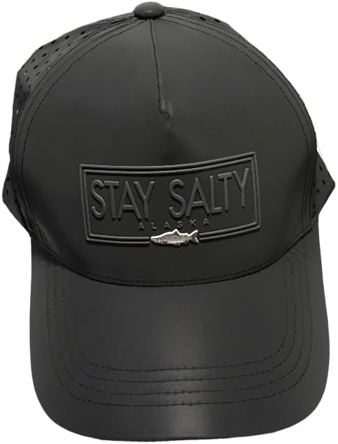 Robin Ruth Quality Ball Cap Hat Alaska Charcoal Grey Nylon Like Mesh Snap Back Stay Salty Modern Design, Gray
