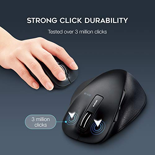 Elecom Wireless Mouse 2.4Ghz Ergonomic Design With Usb Nano Receiver, Silent, Quiet Click 5 Button, For Windows And Mac, Large Size (M-Xgl10Dbsbk-Us) #TOP3