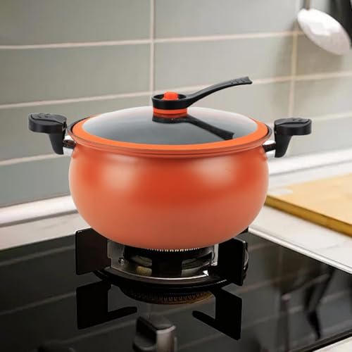 Olla a presión de hierro capacidad grande color naranja miniatura 4