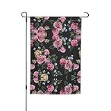 Tamaño: esta bandera de jardín de verano con estampado de rosas negras mide 30 cm x 45 cm. Perfecta para añadir un toque de color a tu jardín, patio o patio delantero.
