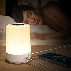Lamparas Mesita De Noche Hiperdeluz Taipow Lámparas de Mesita de Noche, Lampara con USB Mesilla de Noche, Luz Mesa Dormitorio Salon, Tactil Luces LED 4 puertos de Cargador, Regulable, Temporizador, Cambio de Color RGB (EU plug)