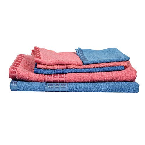 Serviette de bain coton lot de 5 pièces linge de douche multicolore