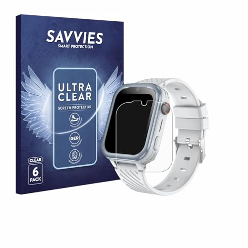 Savvies 6 Stück Schutzfolie für DDIOYIUR Smartwatch Displayschutz-Folie Ultra-Transparent
