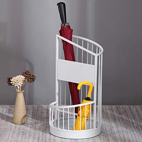 Porte-parapluie maison et bureau anti-gouttes en métal blanc - 3