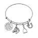 Infinity Collection Equestrian Horse Lover She Believed She Could So She Did Charm Bangle Bracelet, Horse Jewelry, for Women and Girls