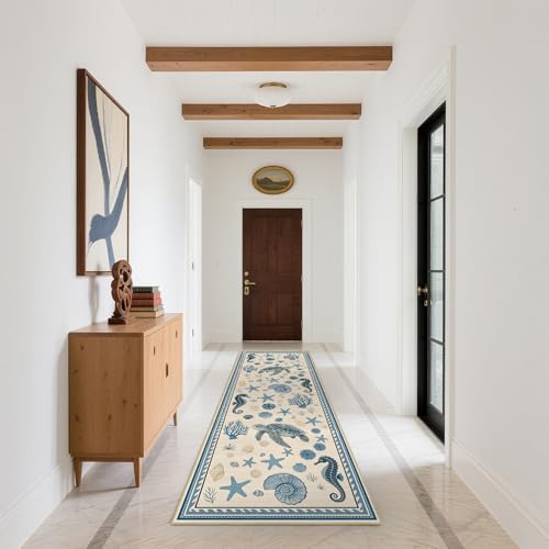 Tapete decorativo azul 2'x6' para pasillo miniatura 6