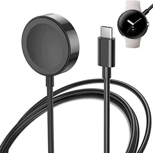 Miimall Compatible with Google Pixel Watch Charger Cable, Portable Charging Dock for Pixel Watch, Magnetic Replacement TYP-C Charging Cable Cord Stand Accessories for Google Pixel Watch (White)