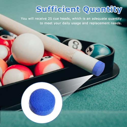 YCSONLY 25Pcs 10mm Pool Cue Tips, Pool Billiard Club Heads, Pool Tips, Snooker Cue Tips, Pool Stick Replacement Tips, Pool Stick Tips for Pool Cues and Snooker (Blue) - Image 6