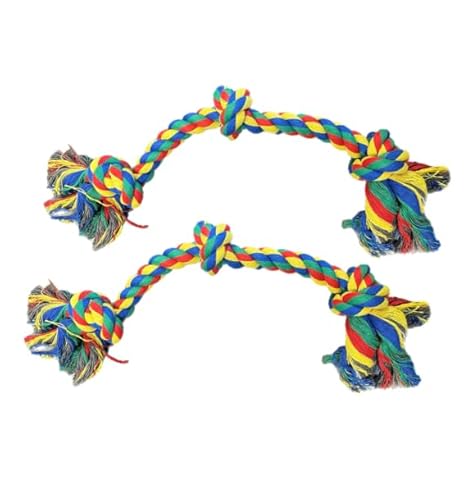 2 Pack Large Multi Coloured Dog Rope Toy