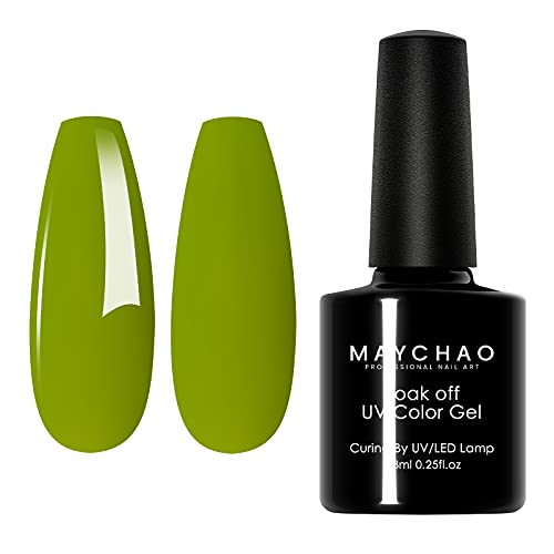 Gel Nagellack Grün, MAYCHAO Shellac Gellack UV 7.3ml Einzelflasche Ungiftiger Gel Nagellack, Schellack Nagellack für…