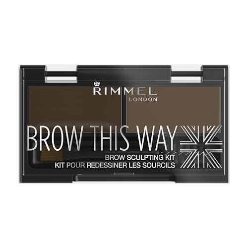 Rimmel London Kit Sopracciglia Brow This Way - Sopracciglia Perfette in 3 Step - Dark Brown - 17.2 g