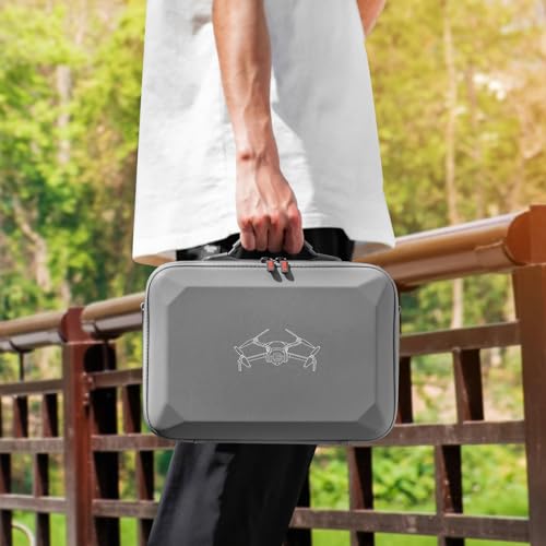 Image of Portable Carrying Case Compatible with DJI Mini 3 /Mini 4 Pro PU Leather Travel Storage Bag with Shoulder Strap Waterproof Hard Shell Bag for DJI Mini 3 Mini 4 Pro Screen Case Accessories