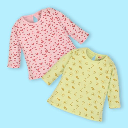 Image of LuvLap Baby Girls 100% Cotton Full Sleeve Girls Top Pack of 4
