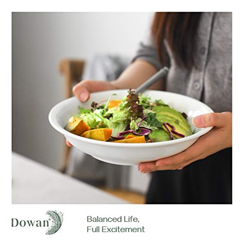 Dowan 9" Pasta Bowls For Kitchen, 40 Oz Ceramic White Serving Bowl, Large Dinner Pasta Salad Bowl Set, Shallow Soup Bowls, Easy To Hold & Stackable, Microwave Dishwasher Safe, Set Of 4 #TOP5
