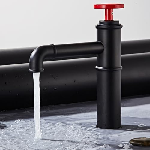 Robinet mitigeur salle de bain noir pour lavabo moderne monotrou eau chaude et froide