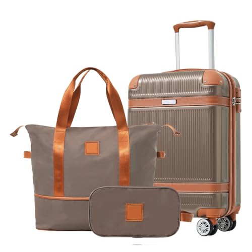 Coppery 3-Piece Hardshell Luggage Set w/TSA Lock - Ideal for Travel Trunks2