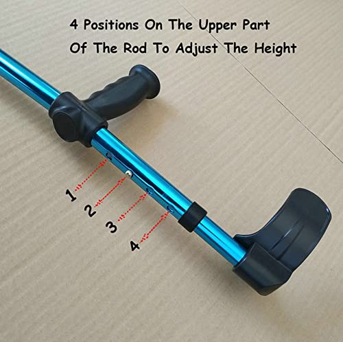Muletas de antebrazo,Muletas plegables para adultos,Muletas ergonómicas para caminar,10 paradas de altura ajustable,Puntas de goma antideslizantes,Unisex