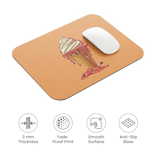 Image of TrendzyKart Premium Non-Slip Mouse Pad | Smooth Surface for Optical & Laser Mouse | Durable Base Designs | Ideal for Office, Home & Gaming (Fun Ice Cream Design)