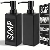 MIUSITE 2 Stück Seifenspender 350 ml, mit Edelstahlpumpe, Handseifenspender und Spülmittelflasche...