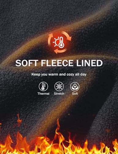 MAGCOMSEN Men's Fleece Joggers Winter Thermal Warm Pants Thicken Fleece Lined Athletic Casual Sweatpants with 3 Pockets3