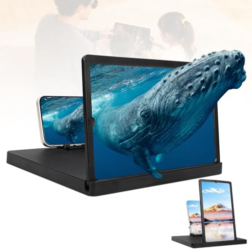 2026 New Big Screen Phone Magnifier,3D HD Screen Expander,Foldable Phones Stand with Movie Screens Amplifier,Mobile Phone Magnifier Projector for Movies&Gaming,Compatible with All Smartphone(14 in)