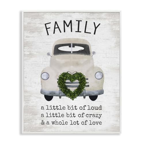 Wholesome Family Sign Antique Car, 16 x 20 Inch Framed Giclée Print