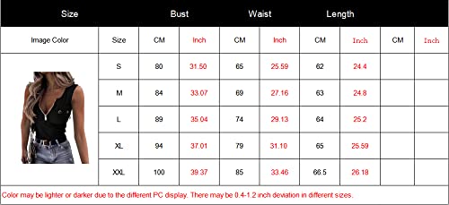 Womens Sleeveless Henley T Shirts Button Down Basic Cami Top Slim Fit Zipper Tops Scoop Neck Ribbed Knit Tank Tops Shirts(B-Black,Small) #TOP4