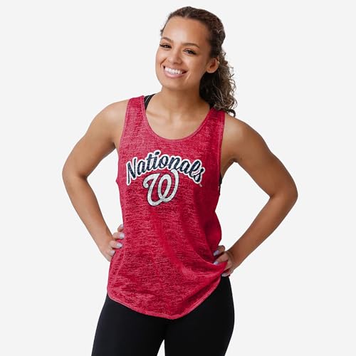 FOCO Washington Nationals MLB Womens Burn Out Sleeveless Top