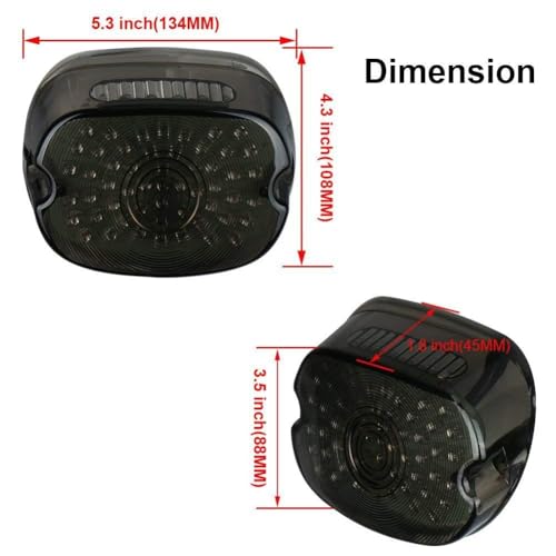 Image of MZS Motorcycle Tail Light LED Turn Signal Driving Integrated for HD Models