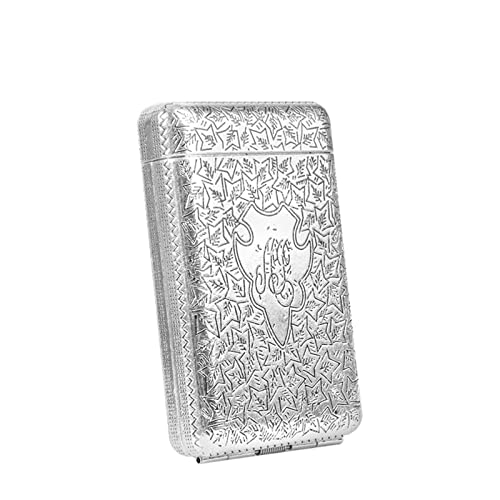 Zingingen Metal Cigarette Case,Vintage Carved Cigarette Storage Case Pouch, 14 Count Pack Cigarette Storage Container，Handmade Portable Shatterproof Case Box Best Gift For Men Women (Color : B) #TOP13