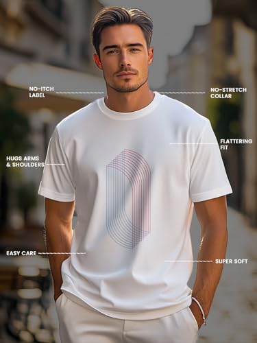 Image of Nobero 100% Cotton T Shirts for Men Stylish | Regular Fit | Graphic Printed T Shirts for Men 180 GSM Combed Cotton | Round Neck Half Sleeve