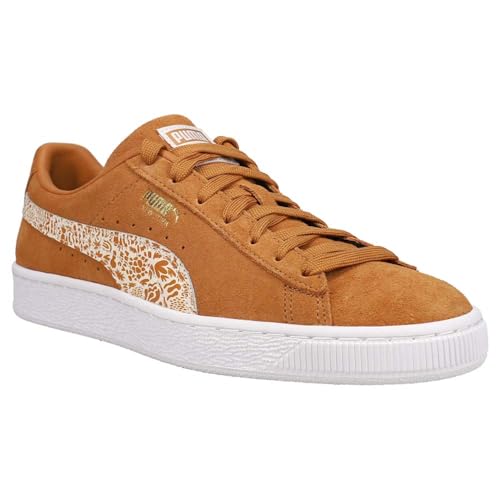 PUMA Womens Suede Classics Xxi NYC Printed Graffiti Graphic Perforated Logo Lace Up Sneakers Shoes Casual - Brown2