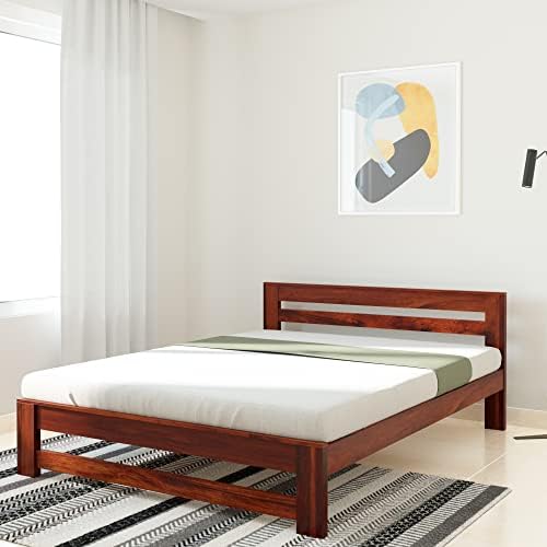 VeLivings Solid Sheesham Wood Queen Size Double Bed Without Storage