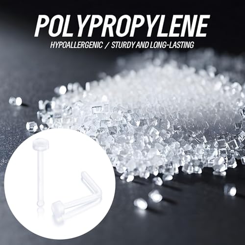 76pcs,clear piercing retainer for surgery,Bioflex Nose Rings clear earrings for sports lip rings eyebrow piercing jewelry horseshoe nose ring, nipple ring dangle belly tongue rings tragus piercing industrial piercing jewelry for Women and Men3