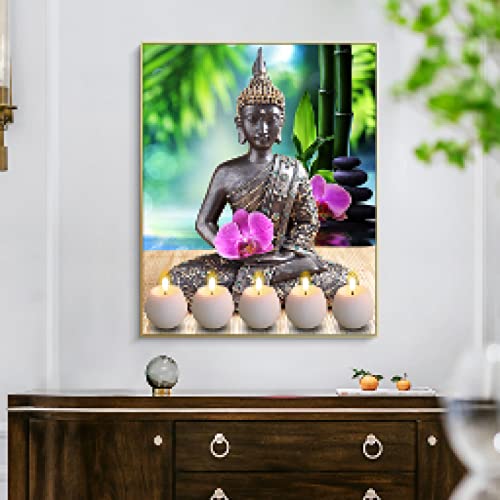 Bouddha Abstrait Impressions Sur Toile Fleurs Décoration Murale Salon - 4