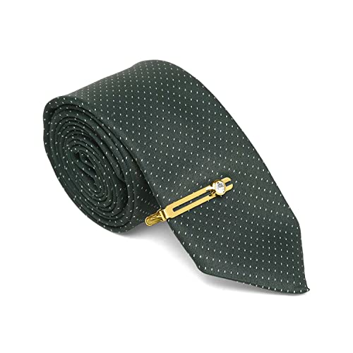 Image of MUTAQINOTI Mens Woven Premium Silk Necktie Suit Accessories Set With Pocket Square Cufflinks Brooch Golden Tie Pin (TEGP2)
