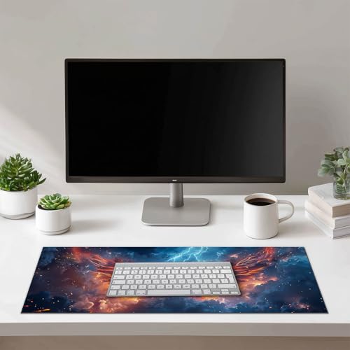 Tapis de bureau d'ordinateur Fire Wing Lightning pour espace de travail et gaming - 2