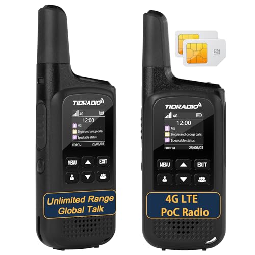Image of TIDRADIO TD-M2 Rapid 4G LTE Global Walkie Talkies Longe Range, Unlimited Range PoC Radios, Long Distance Two-Way Radio with SIM Cards, APP Manage Groups, for Family, Logistics, Company, 2 Pack