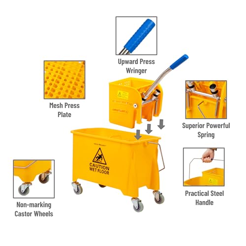 Seau avec essoreuse et serpillère Mind Reader pour nettoyage du sol - 7