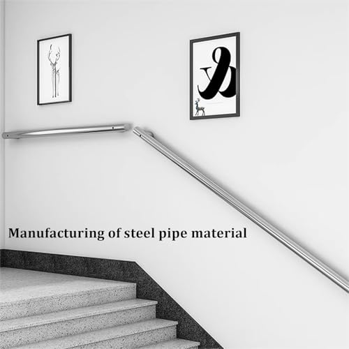 Rambarde d'escalier extérieure et intérieure blanche 180 cm avec support de sécurité durable - 4