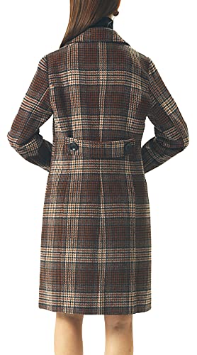 Image of chouyatou Women Elegant Notched Collar Double Breasted Wool Blend Over Coat