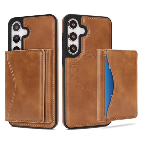 Coque Samsung Galaxy S25 Plus cuir marron détachable pour vos déplacements