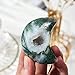 Natural Moss Agate Crystal Star Moon Shape Gemstones Crystal Carving Crafts Palm Stone Tumbled Polished Chakra Stone Worry Stone DIY Jewelry Making