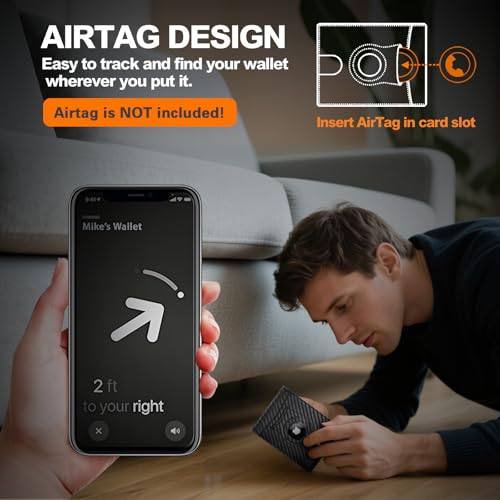 Slim Wallet for Men RFID Blocking Bifold Carbon Fiber Mens Slim Wallet,Ultra Thin Minimalist Front Pocket Small Compact Mens Leather Wallets,Smart Security Credit Card Holder Wallet with 2 ID Window4