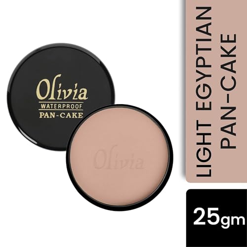 Image of Olivia Pan Cake 100% Waterproof 25g | Full Coverage Makeup Base | Smudge-Proof & Sweat-Resistant | Long-Lasting Velvety Finish | Hides Blemishes | For All Skin Types | Light Egyptian - 919