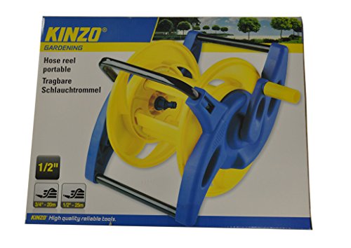 Preisvergleich Produktbild Kinzo Schlauchtrommel tragbar 25m 1 / 2'' 20m 3 / 4'' Schlauchhalter Schlauchrolle