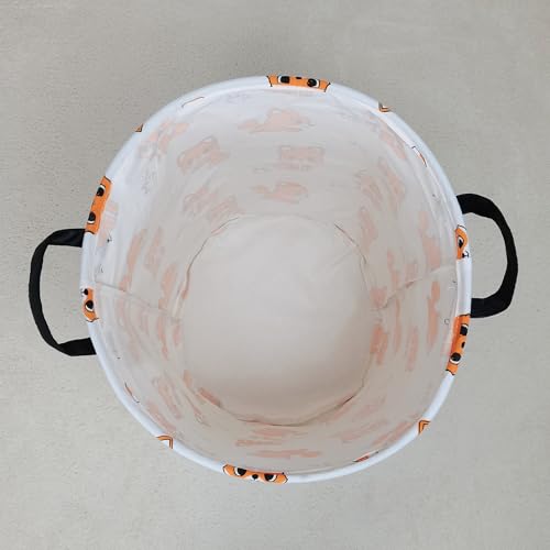 Image of Laundry Hamper Fabric Organizer Collapsible Basket Fox | Waterproof Storage Bin Kids Toy Clothes Baskets for Gift Children Nursery Bedroom Bathroom