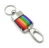 Hecho de tela poliéster franartPiel - Llavero de tela colores bandera arcoíris orgullo gay LGTBI con mosquetón de seguridad - Alta Calidad