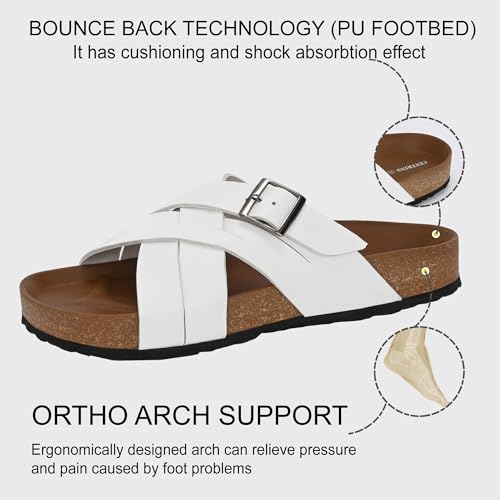 Image of Centrino Mens Cushion Sliders /Slippers|Berkin-Style Slip-On Sandals | Open Toe Design | Soft PU Footbed | Lightweight & Comfortable | Arch Support | On-Grip Sole | Casual Outdoor Wear (6868)